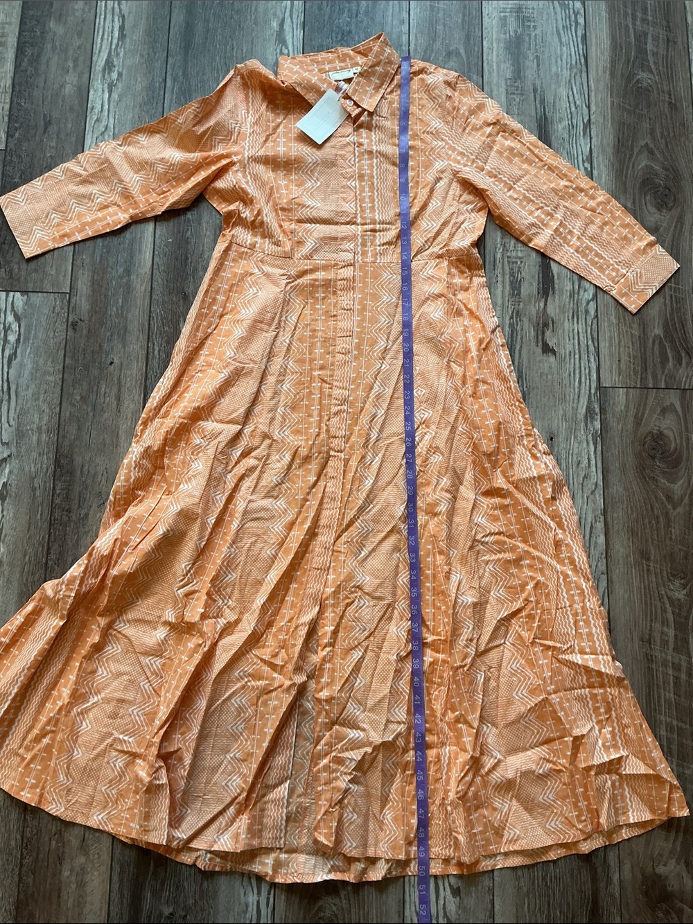 NWT Julia Amory 100% Cotton Orange Shirt Dress Medium - Picture 10 of 11